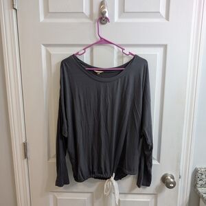 Eberjey Gisele Modal Women's Pajama Slouchy Long Sleeve Top With Tie - Size M